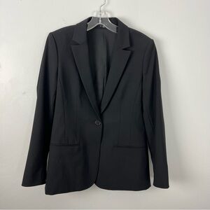 Theory Black Fitted Wool Blend Blazer Notched Lapel